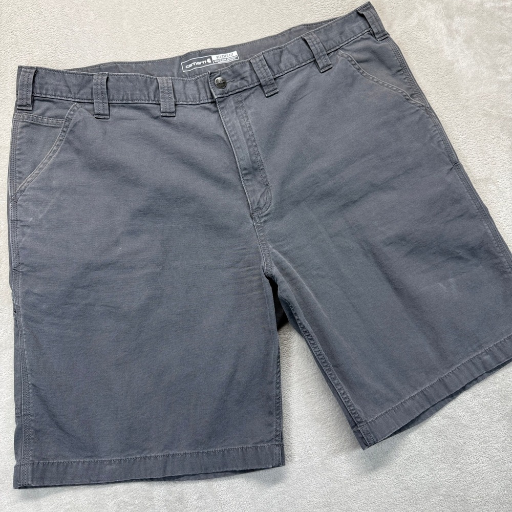 Carhartt Shorts Men 44 Gray Relaxed Fit Rugged Flex Canvas Workwear Construction
